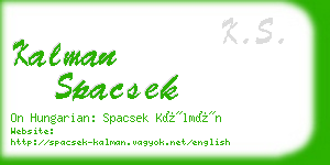 kalman spacsek business card